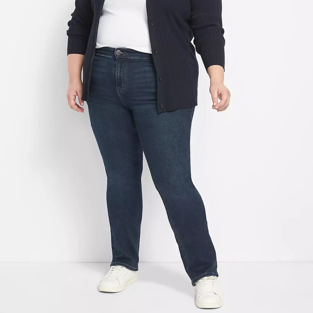 Lane Bryant Genius Fit Straight Jeans 26W Average Dark Wash Stretch Plus Size - Picture 4 of 13